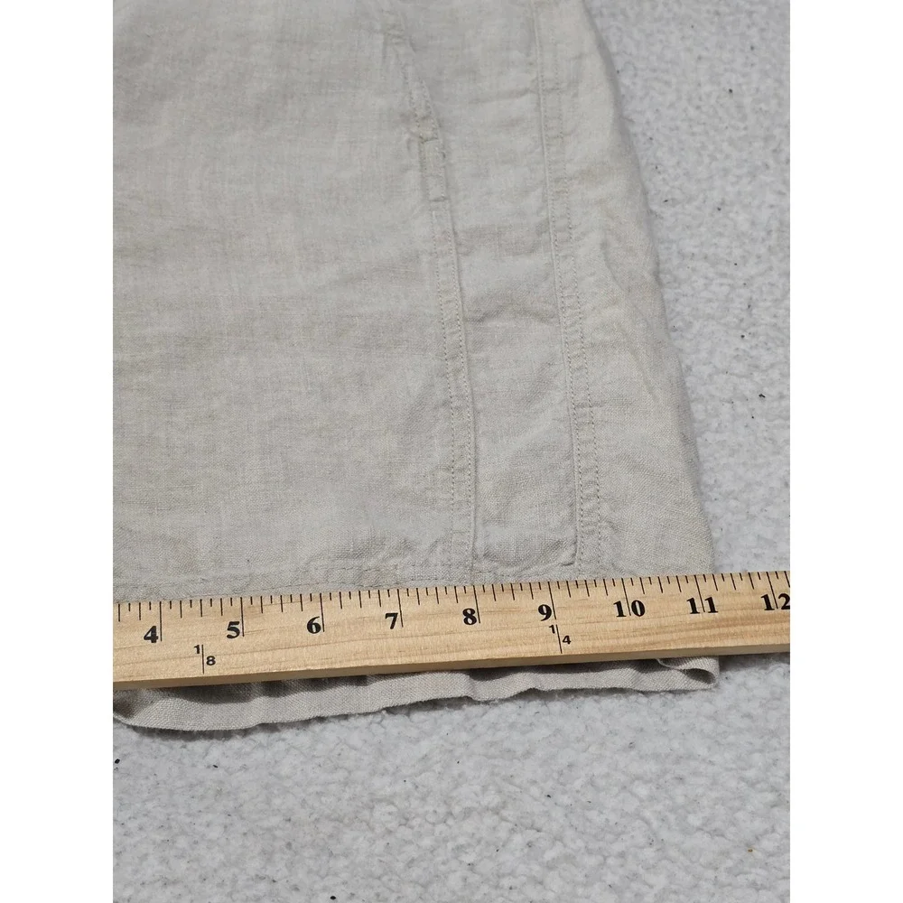 J.Jill Love Linen Shorts Womens Small Beige Oatmeal Drawstring Pull On 051291